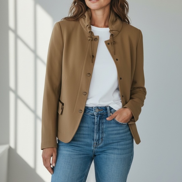 Akris Punto Tan jacket size 12 - Picture 1 of 6